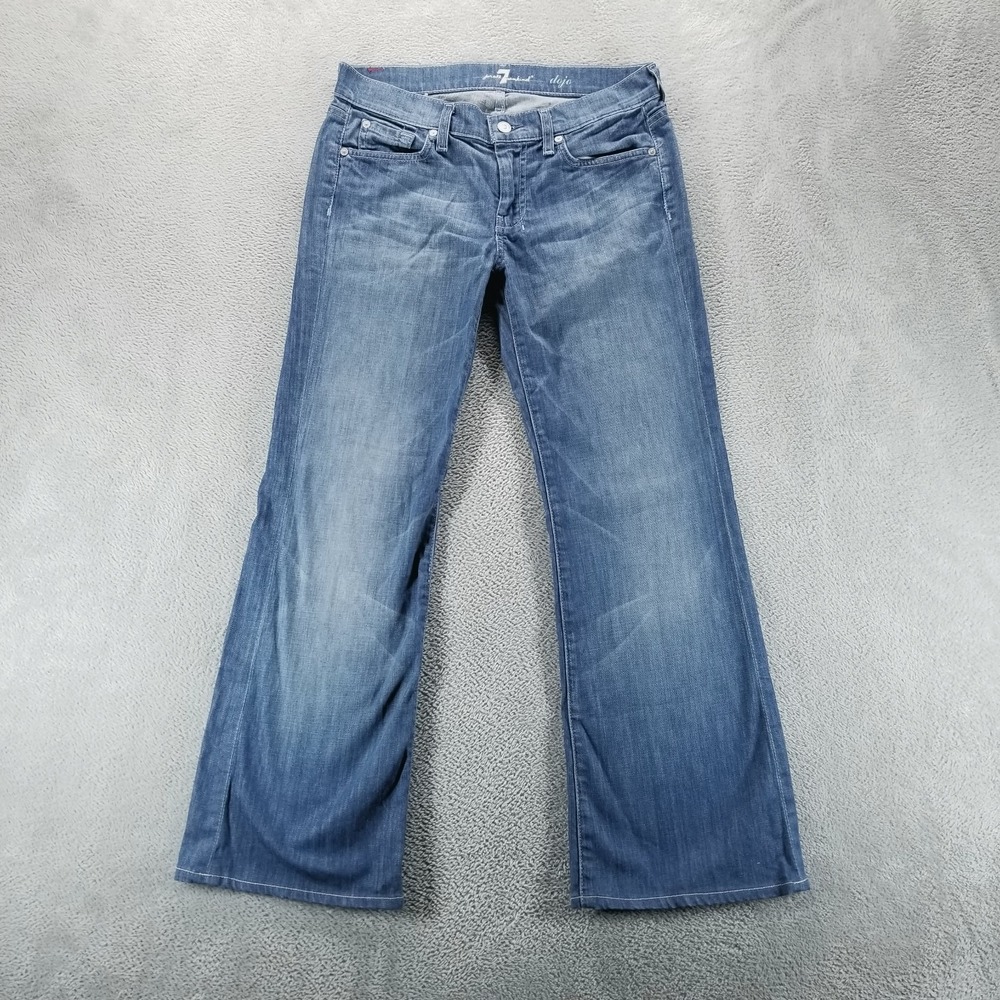 7 For All Mankind Jeans Womens 28 Blue Dojo Low‎ Rise Faded Medium Wash Y2K